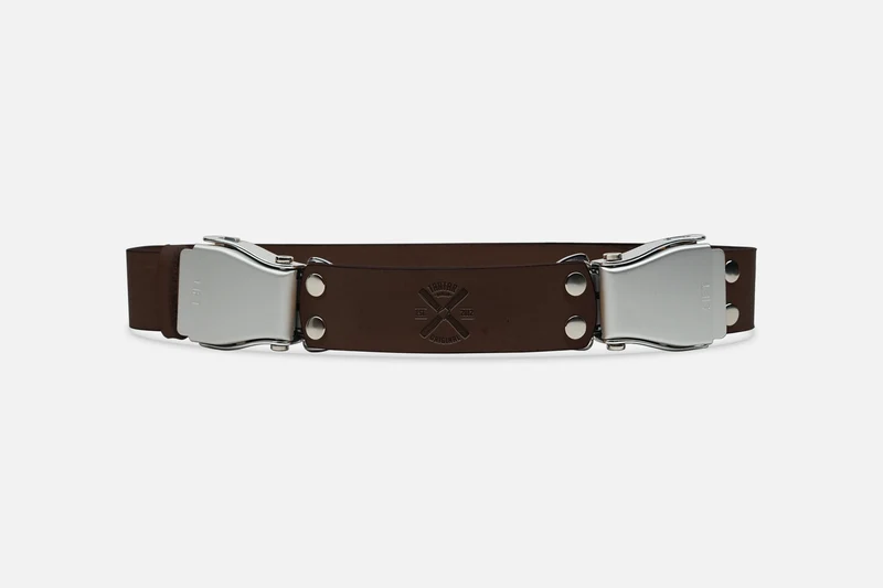2-SCHNALLENGÜRTEL BIG DARKBROWN/SILBER
