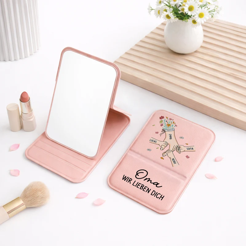 Mama Wir Lieben Dich - Personalisiertes Geschenk | Taschenspiegel Mama Oma