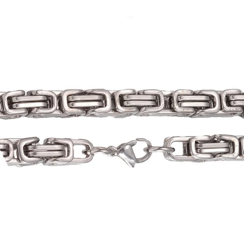 Kette Königskette Edelstahl silber Halskette 60 x 0,6 x 0,6 cm Biker Gothic
