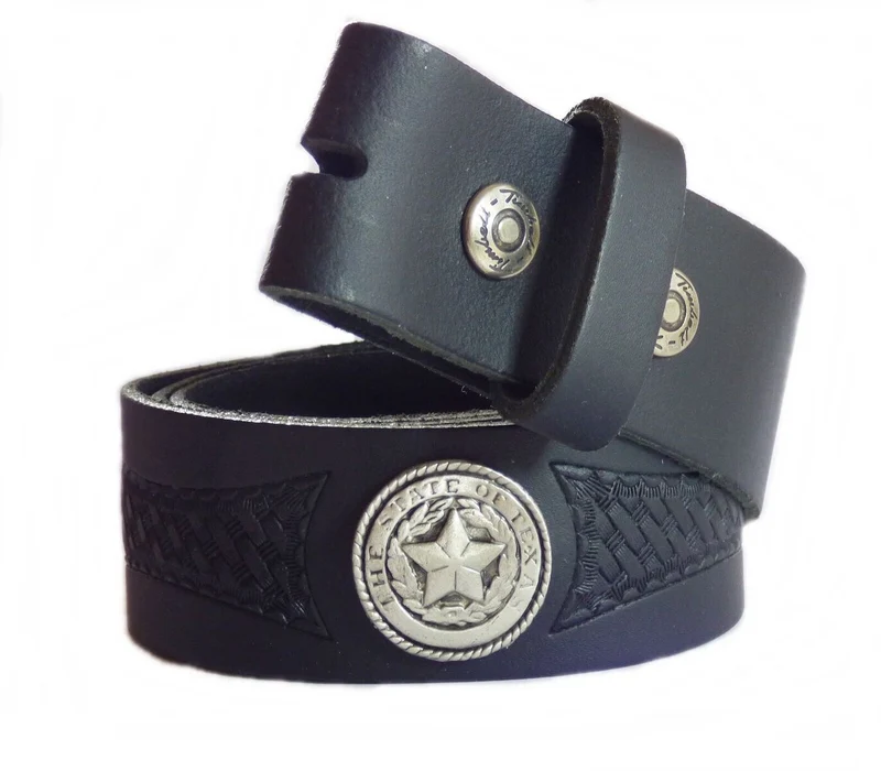 Gürtel Wechselgürtel Westerngürtel Leder punziert Lone Star schwarz braun 70-140