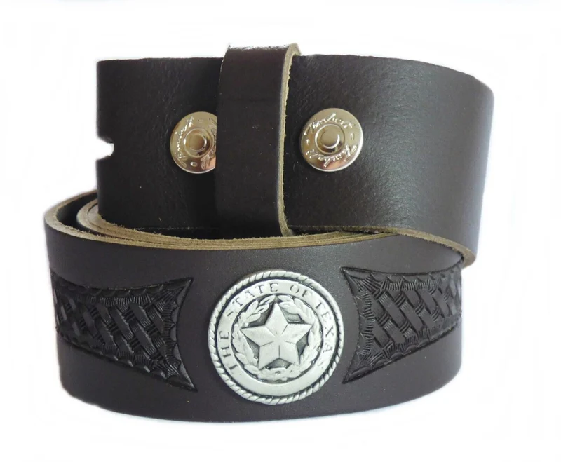 Gürtel Wechselgürtel Westerngürtel Leder punziert Lone Star schwarz braun 70-140