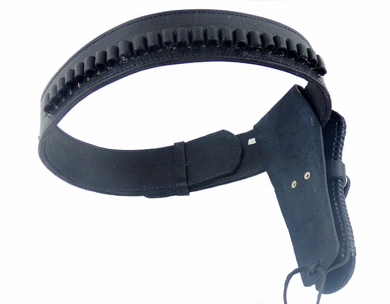 Westernholster Holstergürtel Holstertasche Patronenschlaufen Echt Leder schwarz