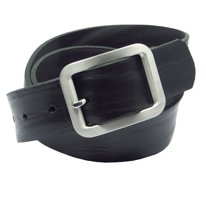 Ledergürtel 4 cm breit schwarz Rindsleder