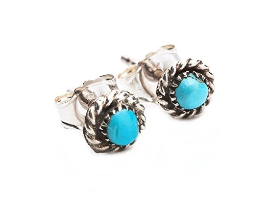 Ohrstecker Ohrringe 925er Sterling Silber mit Türkisnugget Navajo