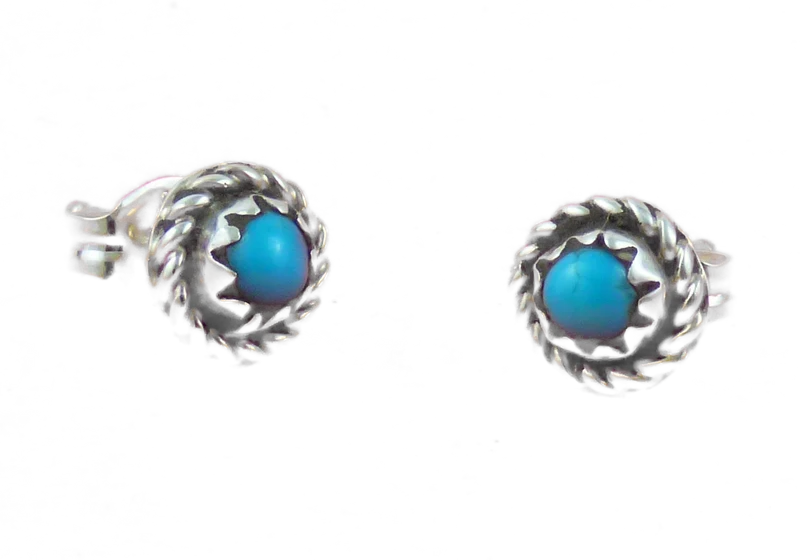 Ohrstecker Ohrringe 925er Sterling Silber mit Türkisnugget Navajo