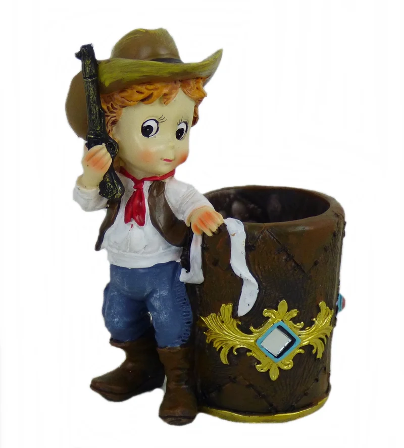 Dekofigur Stiftehalter Stiftebox Vase Cowgirl Westerndekoration Colt Winchester