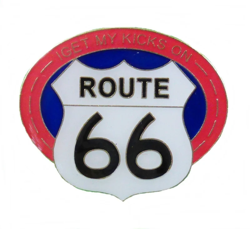 Anstecker Pin Button Metall US Route 66 I get my kicks on