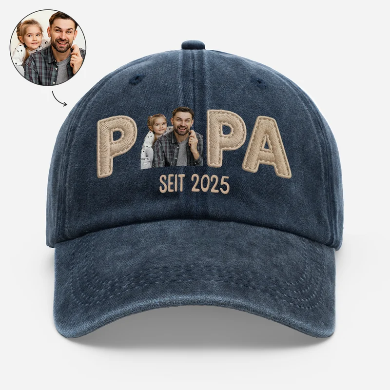Mama Papa Seit - Personalisierte Geschenke Foto | Washed Cap
