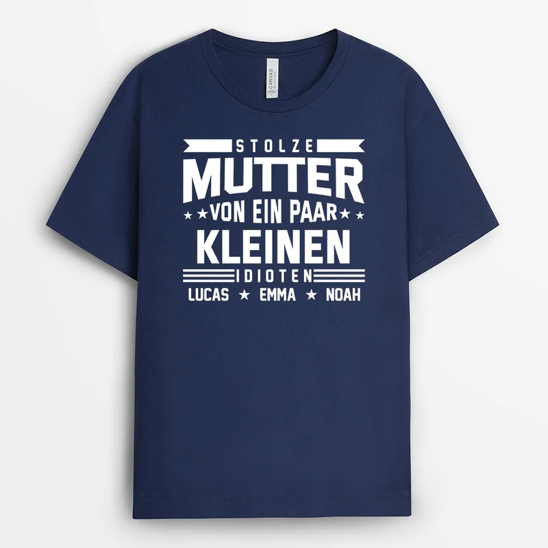Stolzer Papa Eines Kleinen Idioten - Personalisiertes Geschenk | Mama Papa Shirt