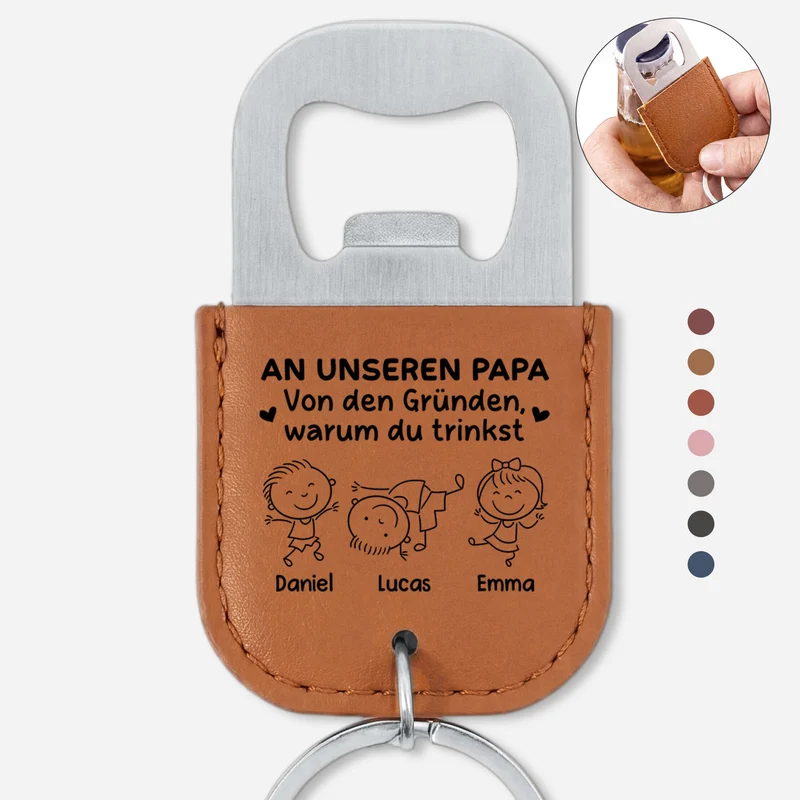 Die Gründe Warum Du Trinkst - Personalisiertes Geschenk | Flaschenöffner Schlüsselanhänger Papa Opa