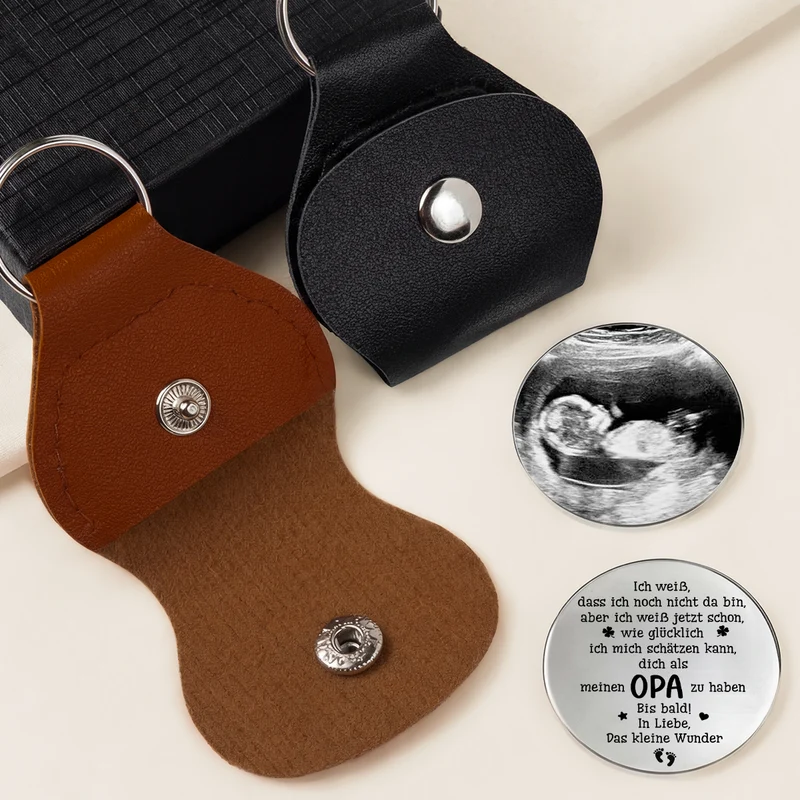 Ich Weiß Dass Ich Noch Nicht Da Bin - Personalisiertes Geschenk | Pocket Hug Schlüsselanhänger Ultraschallfoto