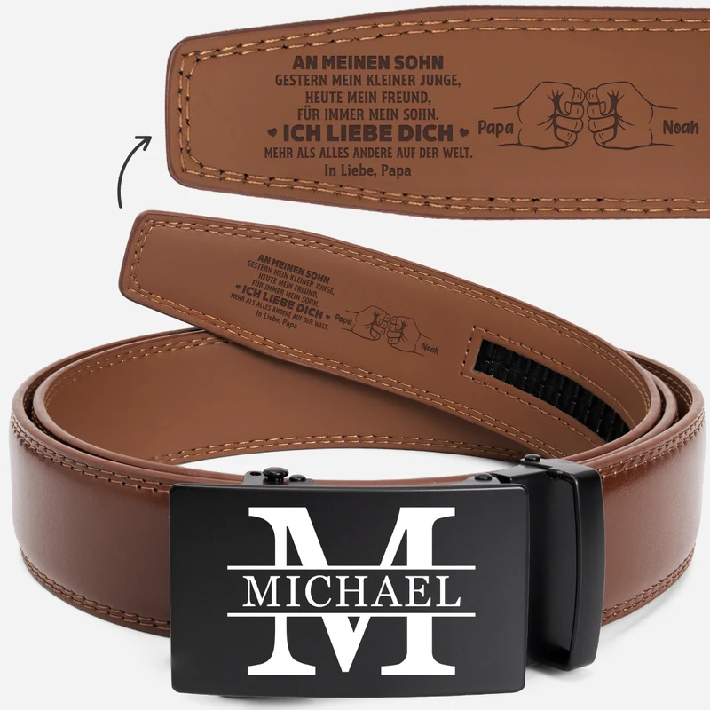 Ich Liebe Dich Mehr Als Alles Andere Auf Der Welt - Personalisiertes Geschenk | Ledergürtel Sohn Enkel