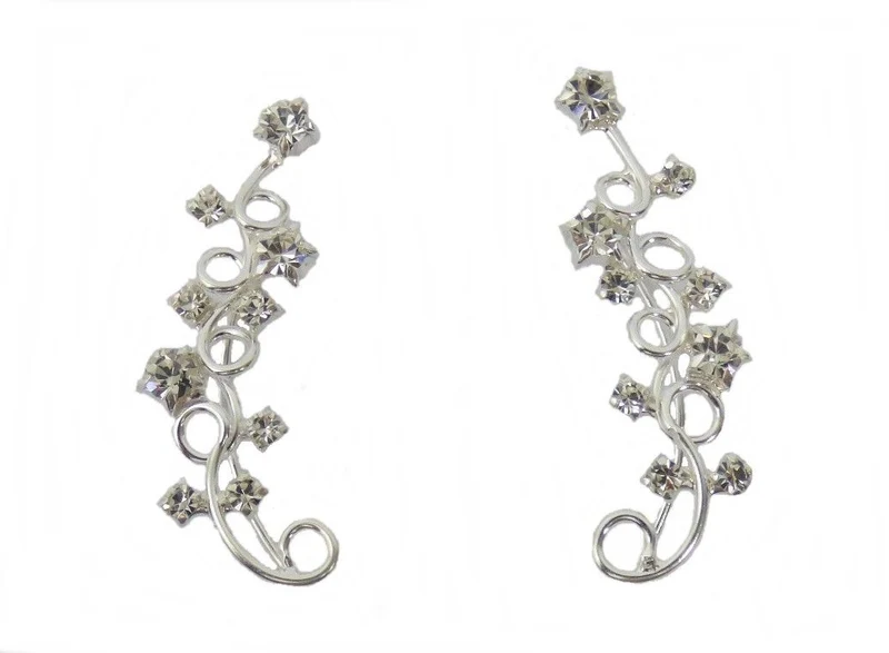 Ohrklemme Ohrschmuck Ohrstecker 925 Sterling Silber 2 Farben Bling