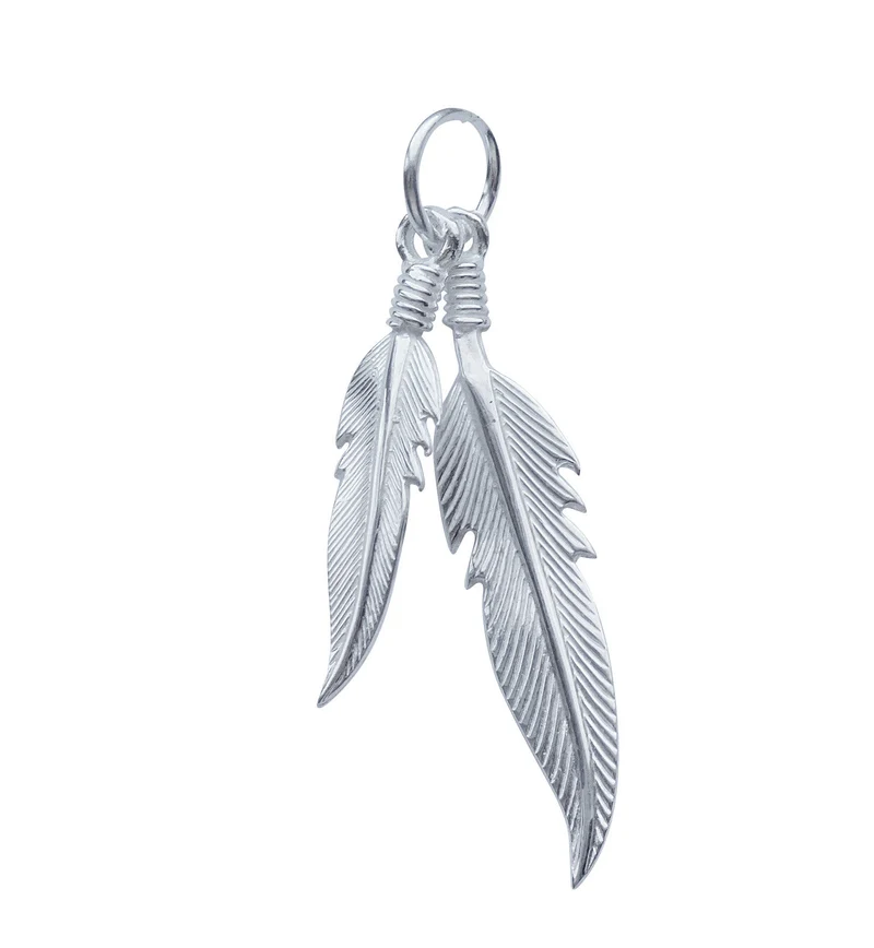 Anhänger Kettenanhänger 2 Federn 925er Sterling Silber