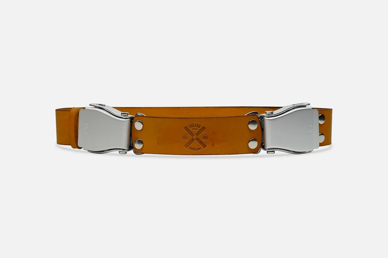 2-SCHNALLENGÜRTEL BIG COGNAC/SILBER