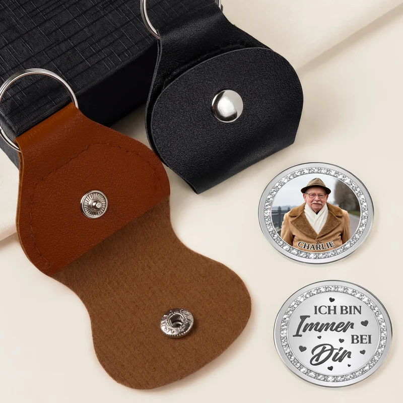 [3D-Optik] Eine Umarmung Aus Dem Himmel - Personalisierte Trauergeschenke | Pocket Hug Schlüsselanhänger Foto Mama Papa