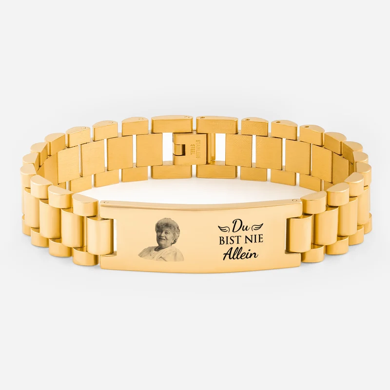 Du Bist Nie Allein Uhrenband - Personalisierte Trauergeschenke | Armband Mit Foto Papa Mama
