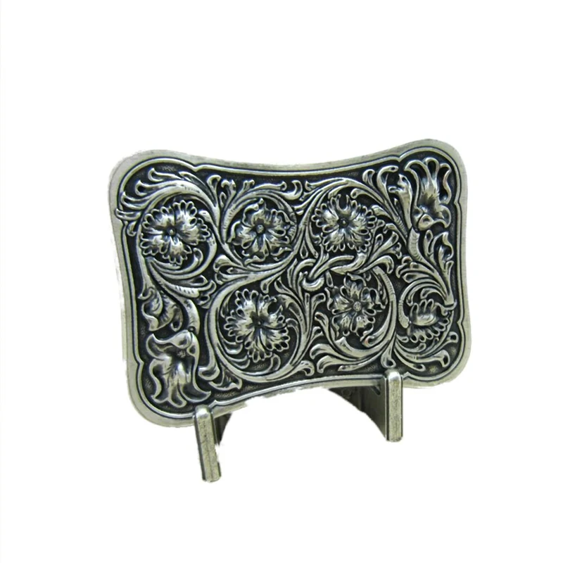 Versilberte Gürtelschnalle Buckle Gürtelschliesse Westernornament Vintage