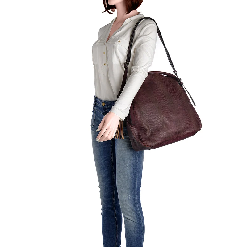 SURI FREY Handtasche Audrey Linecut in Bordeaux