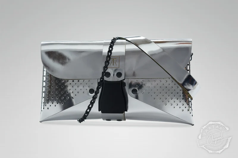 HANDTASCHE MIRROR SILVER/SCHWARZ