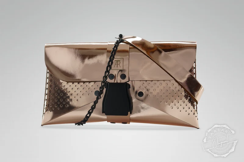 HANDTASCHE MIRROR ROSÉ/SCHWARZ