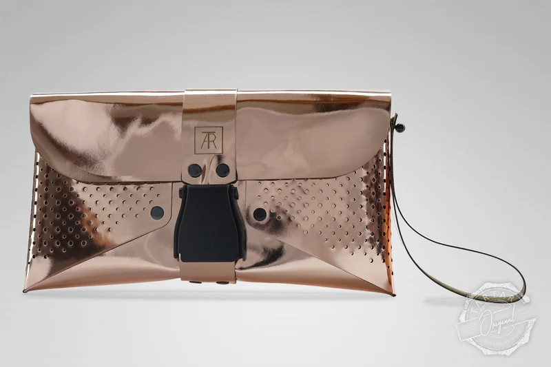 HANDTASCHE MIRROR ROSÉ/SCHWARZ