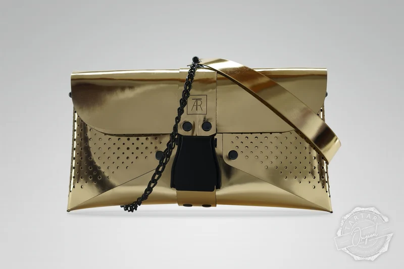 HANDTASCHE MIRROR GOLD/SCHWARZ