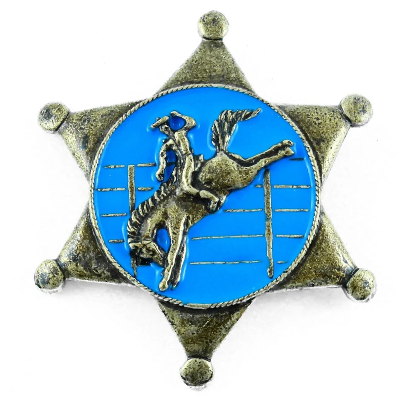 Anstecker Pin Anstecknadel Sheriffstern Cowboy Rodeo Country Wilder Westen