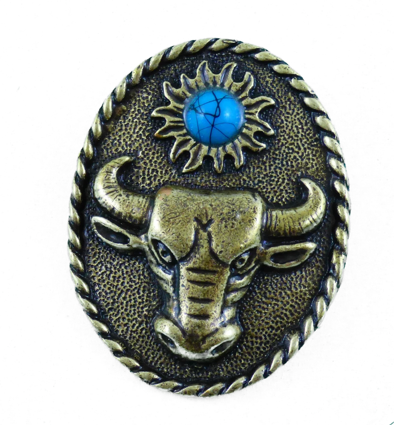 Anstecker Pin Anstecknadel Büffel Bison Kuh Bulle Western Country Wilder Westen