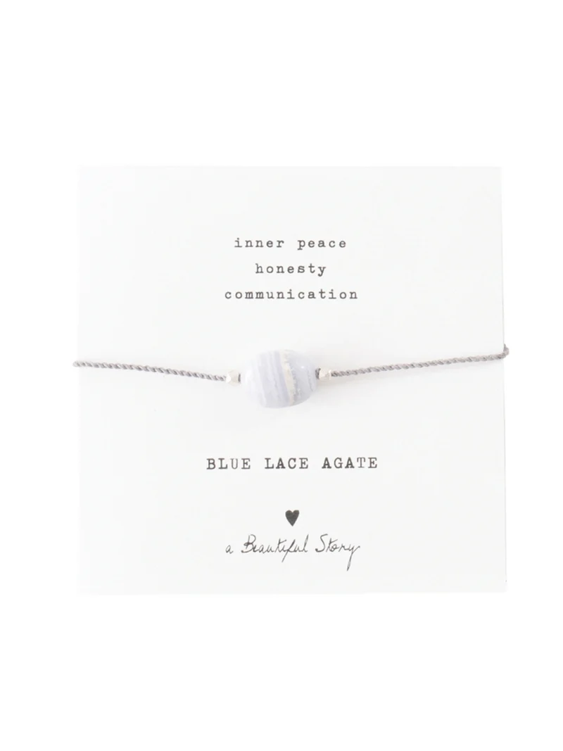 Edelsteinkarte Blauer Achat Armband