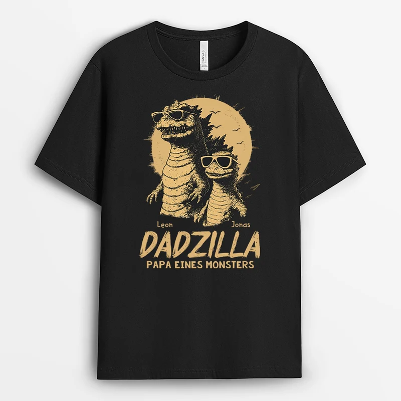 Dadzilla Papa Von Monstern - Personalisiertes Geschenk | Mama Papa Shirt