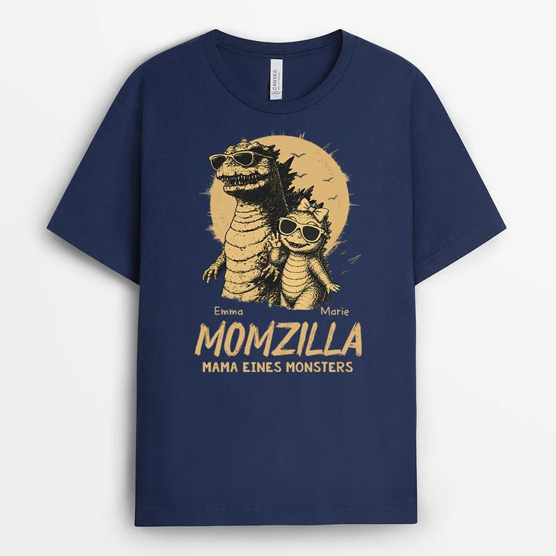 Dadzilla Papa Von Monstern - Personalisiertes Geschenk | Mama Papa Shirt