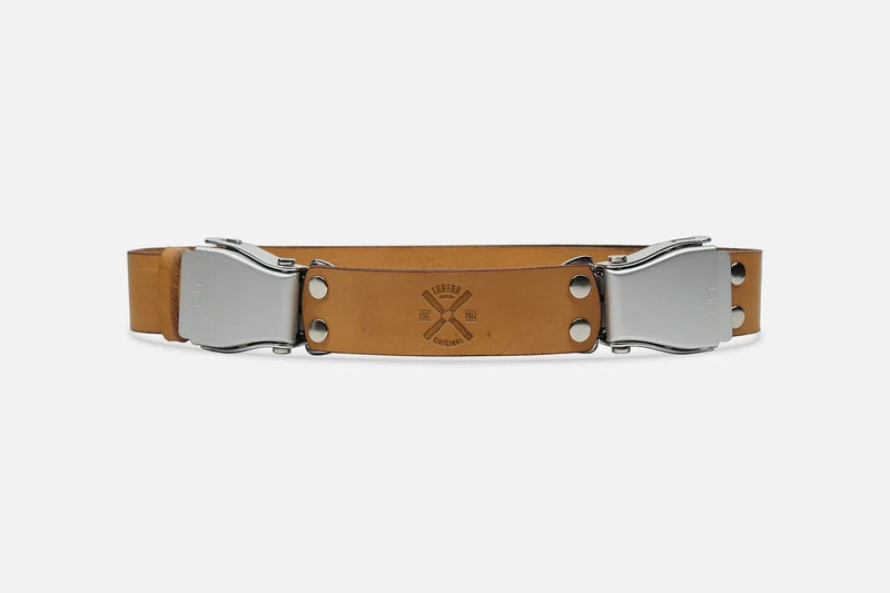 2-SCHNALLENGÜRTEL BIG COGNAC LIGHT/SILBER