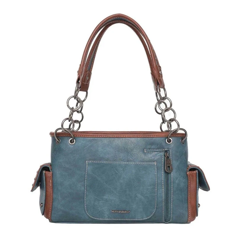 Geräumige Handtasche Schultertasche Westerntasche Montana West Stickerei Nieten