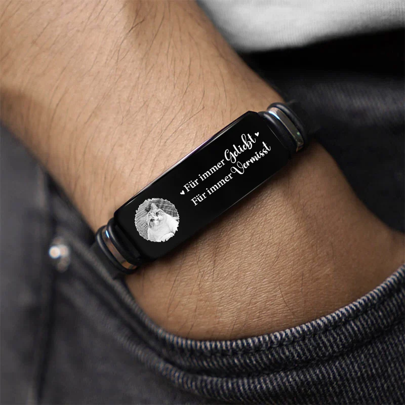 Ich Bin Immer Bei Dir - Personalisierte Trauergeschenke | Armband Mit Foto Katze Hund