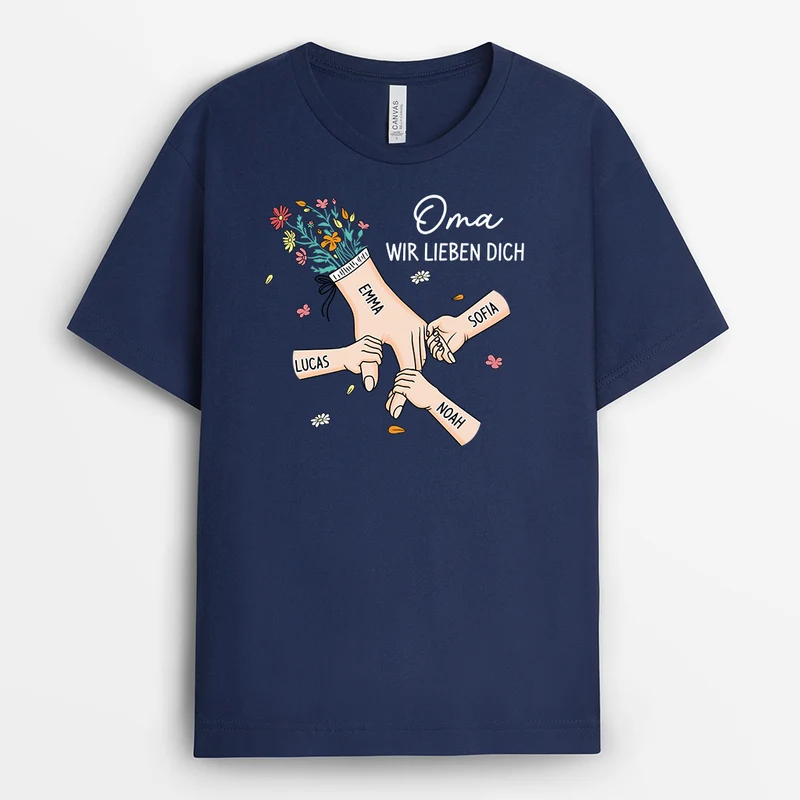 Oma Mama Wir Lieben Dich - Personalisiertes Geschenk | Mama T Shirt
