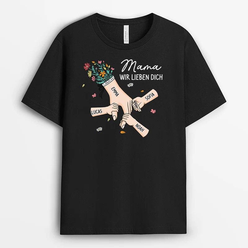 Oma Mama Wir Lieben Dich - Personalisiertes Geschenk | Mama T Shirt