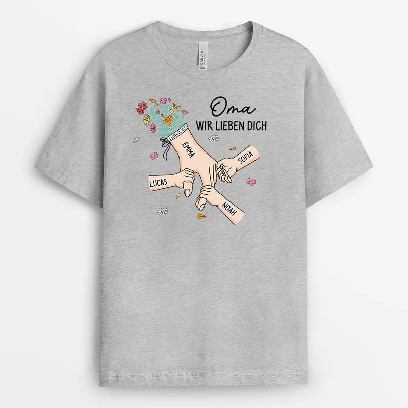 Mama Wir Lieben Dich - Personalisiertes Geschenk | Oma Mama T Shirt