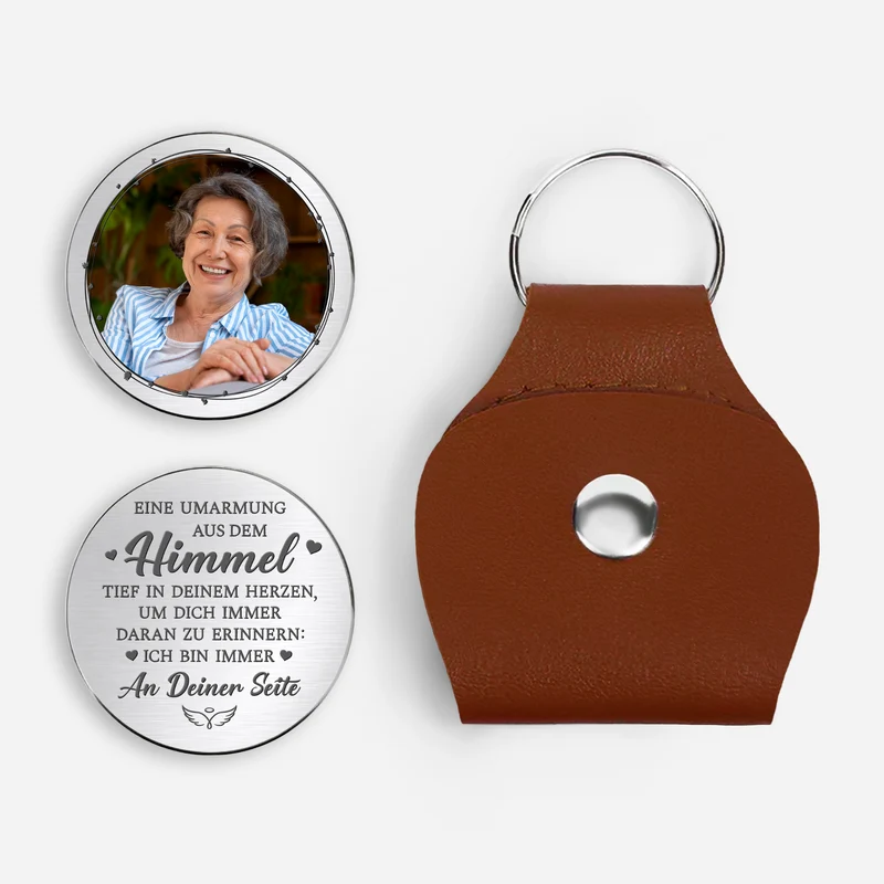 Eine Umarmung Aus Dem Himmel - Personalisierte Trauergeschenke | Pocket Hug Schlüsselanhänger Foto Mama Papa