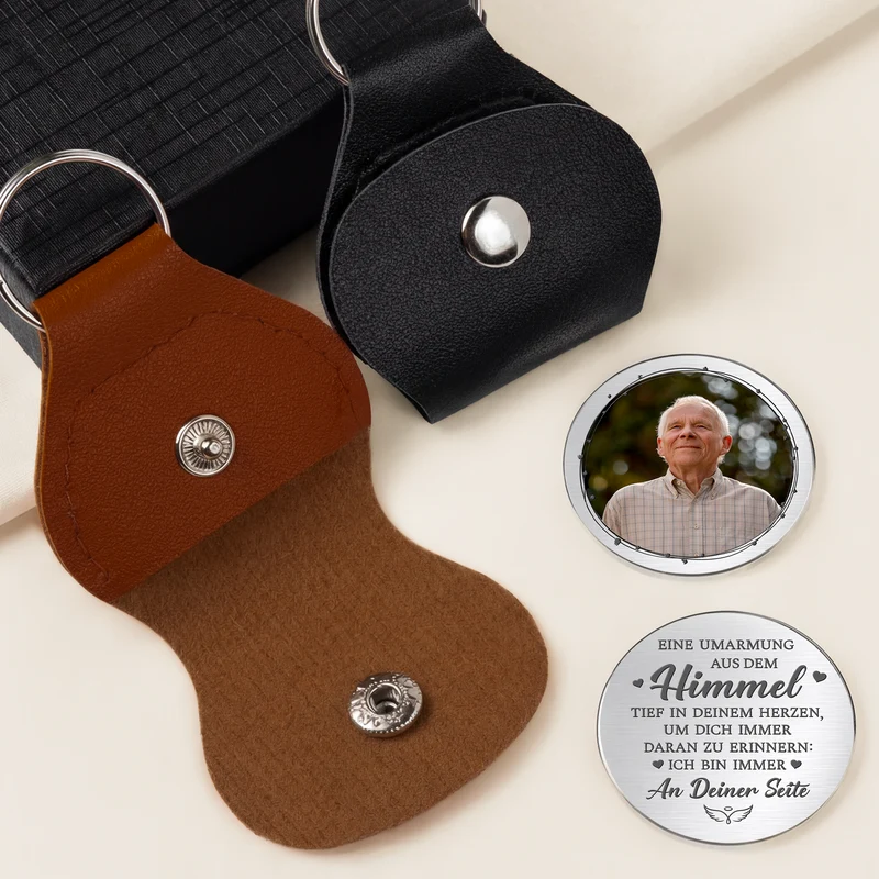 Eine Umarmung Aus Dem Himmel - Personalisierte Trauergeschenke | Pocket Hug Schlüsselanhänger Foto Mama Papa