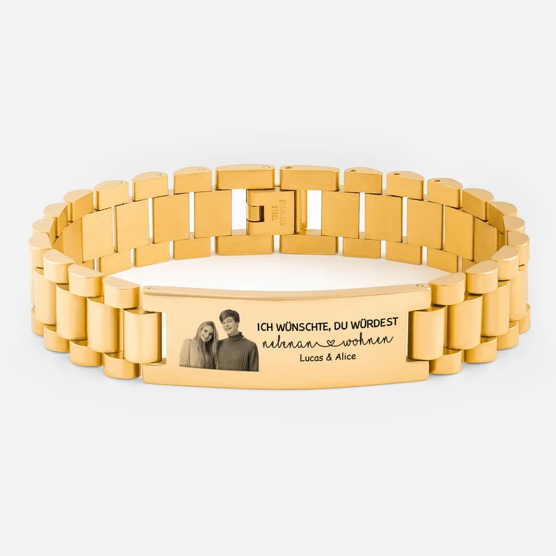 Ich Wünschte Du Würdest Nebenan Wohnen Uhrenband - Personalisierte Geschenke Beste Freundin | Armband Mit Foto