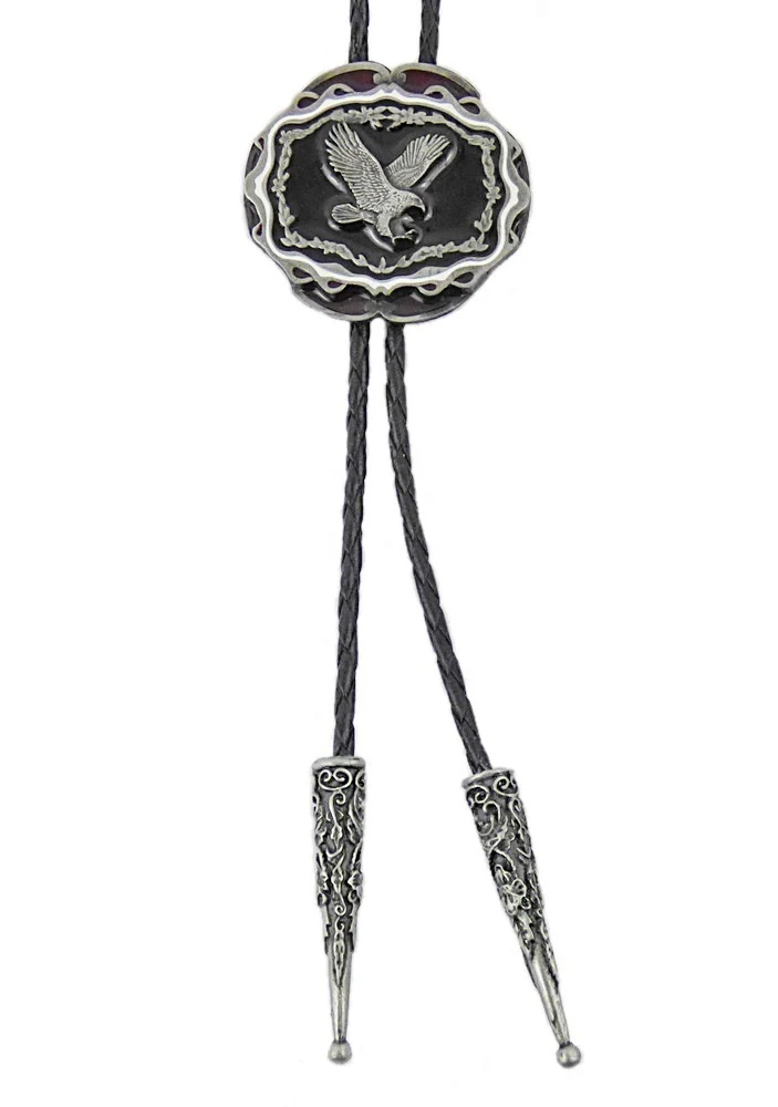 Bolo Tie Westernkrawatte Westernschmuck Cowboy Eagle Adler mit Clip lizensiert
