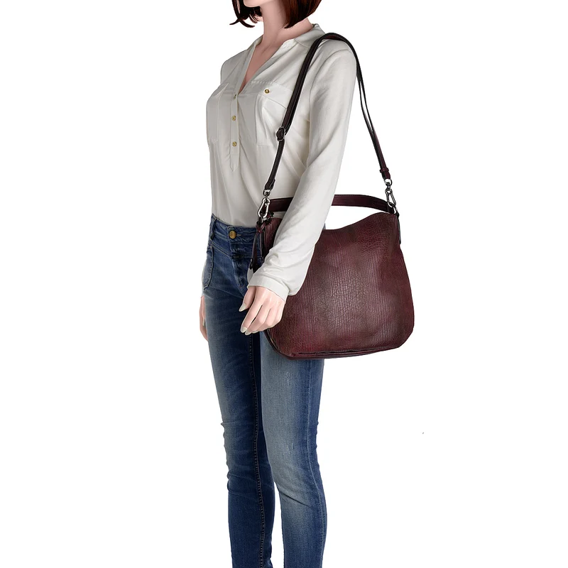 SURI FREY Beuteltasche Audrey Linecut in Bordeaux