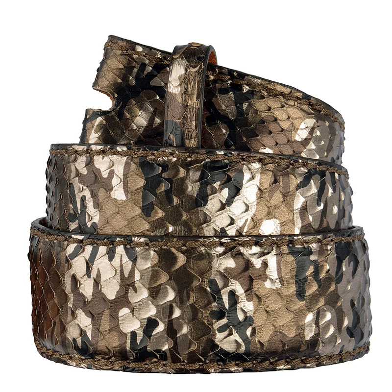 Reptile's House Pythongürtel Camouflage Bronze