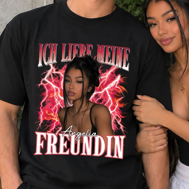 Ich Liebe Meine Freundin - Bootleg Shirt Paar Personalisiert Foto