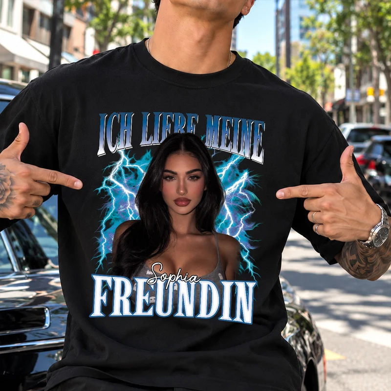 Ich Liebe Meine Freundin - Bootleg Shirt Paar Personalisiert Foto