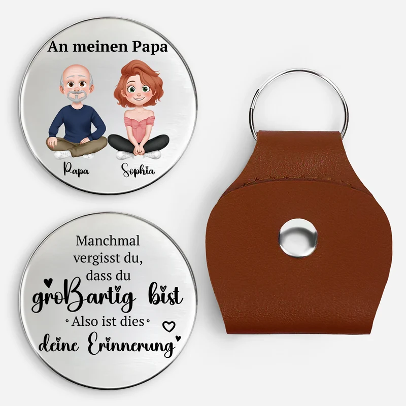 Manchmal Vergisst Du Dass Du Großartig Bist Also Ist Dies Deine Erinnerung - Personalisiertes Geschenk | Pocket Hug Schlüsselanhänger Papa Mama