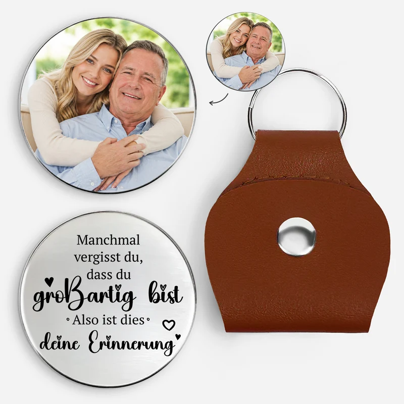 Manchmal Vergisst Du Dass Du Großartig Bist Also Ist Dies Deine Erinnerung - Personalisierte Geschenke Foto | Pocket Hug Schlüsselanhänger Papa Mama Opa Oma