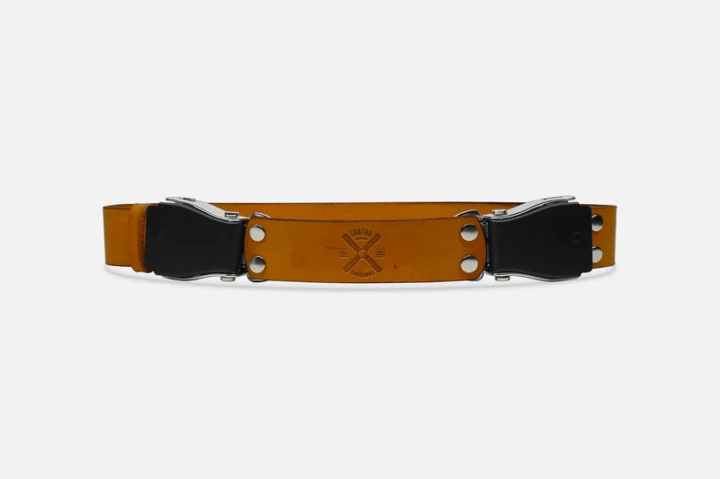2-SCHNALLENGÜRTEL STANDARD COGNAC/SCHWARZSILBER