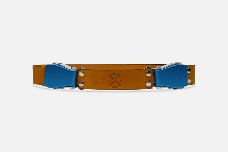 2-SCHNALLENGÜRTEL STANDARD COGNAC/BLAU